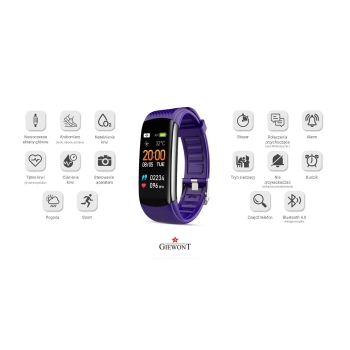 Smartband Giewont Fit&GO Duo GW200-3 - Black/Flora Violet