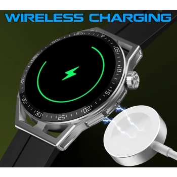 Smartwatch Rubicon RNCE88-1 Czarny- Czarny Pasek Silikonowy + Czarny Pasek Skórzany