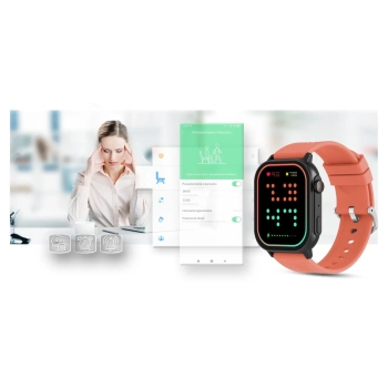 Smartwatch Gravity GT15-3 Czerwony Pasek Silikonowy + Czarna Bransoleta