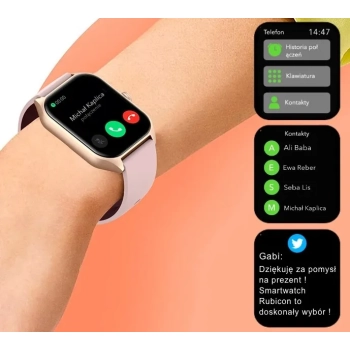 Smartwatch Damski Rubicon RNCF03-5 Różowe złoto + 2 Paski