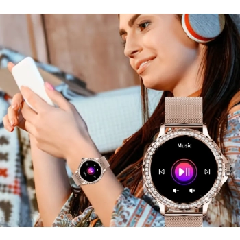 Smartwatch Damski Rubicon RNCF19-1 Różowe Złoto  Bransoleta + Pasek