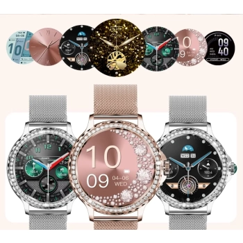 Smartwatch Damski Rubicon RNCF19-1 Różowe Złoto  Bransoleta + Pasek