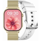 Smartwatch Damski GRAVITY GT15-10 Biały Pasek Silikonowy + Złota Bransoleta
