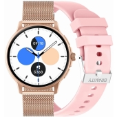 Smartwatch Damski GRAVITY GT12-3 Różowy Pasek Silikonowy + Bransoleta Różowe Złoto