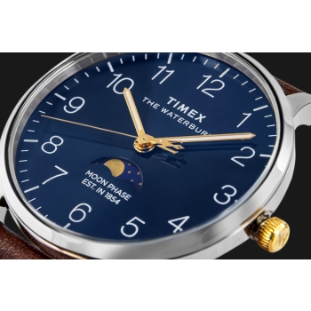 Zegarek Męski TIMEX Waterbury Classic Moon Phase TW2W75600 + BOX